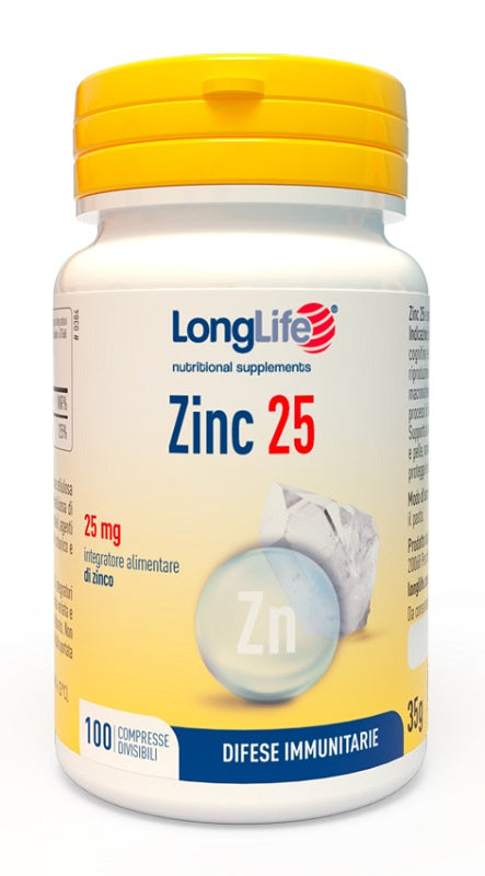LONGLIFE ZINC 25MG 100CPR