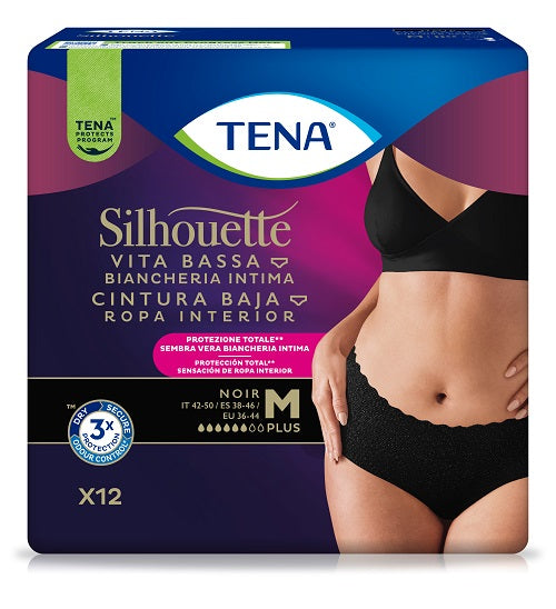 TENA SILHOUETTE NOIR M V/B 12P